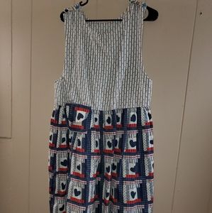 Vintage 80s Handmade Patterned Dress